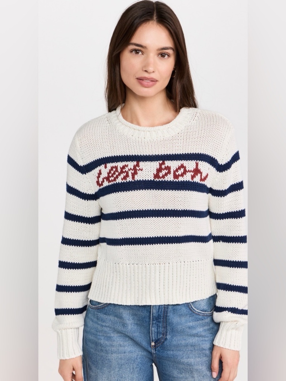 En Saison Helena Striped Boat Neck Sweater - Picture 3 of 9